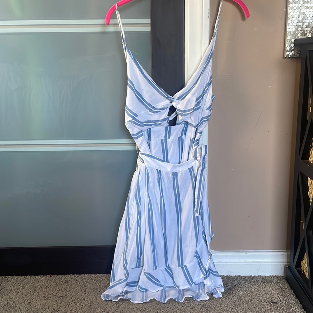 Cage striped tank wrap dress